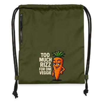 Too much rizz for a carrot - Gymsac made from recycled material - military green - Front