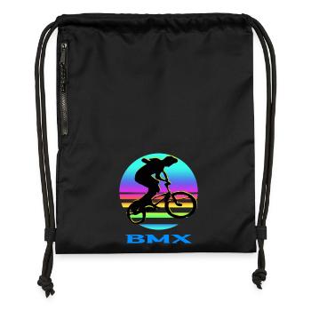 Vélo BMX - Sac à cordon en polyester recyclé - noir - Devant