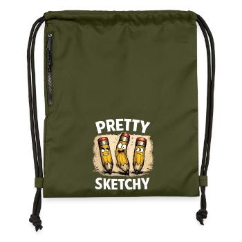 Ziemlich Skizzenhaft Pretty Sketchy Bleistifte - Turnbeutel aus Recycling-Material - military Green - Vorne