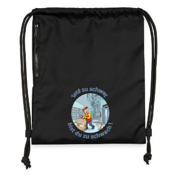 DHL Messenger with Cat Litter XXL Delivery Fun Cartoon - Gymsac made from recycled material - black - Front