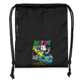 Surf Rat Surfing - Turnbeutel aus Recycling-Material - Schwarz - Vorne