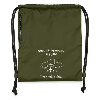 Chaise qui pivote : blague sur le métier - Sac à cordon en polyester recyclé - military green - Devant
