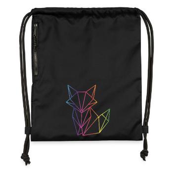 Fuchs Linien Geometrie modernes Motiv  - Turnbeutel aus Recycling-Material - Schwarz - Vorne