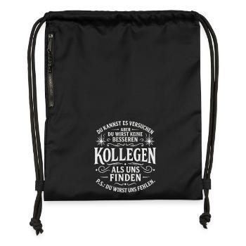 Abschiedsgeschenk Kollegen Jobwechsel - Turnbeutel aus Recycling-Material - military Green - Vorne