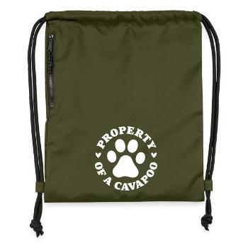 Property of a Cavapoo - Gymsac made from recycled material - military green - Front