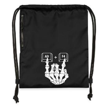 Anatomie humoristique main choix multiple - Sac à cordon en polyester recyclé - military green - Devant
