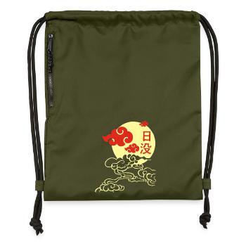 Manga sunset - Gymsac made from recycled material - military green - Front