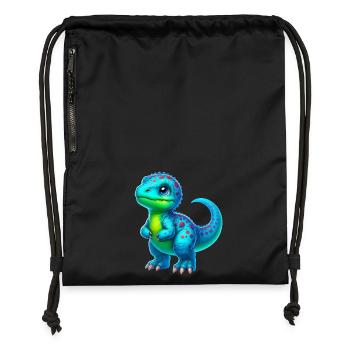 Dinosaurier - Turnbeutel aus Recycling-Material - Schwarz - Vorne