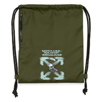 Rêve visuel de kitesurf - Sac à cordon en polyester recyclé - military green - Devant