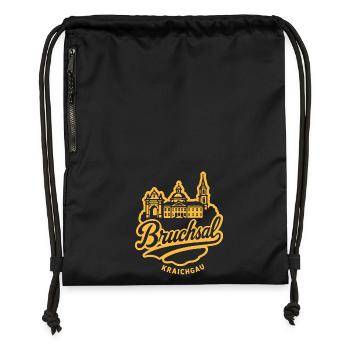 Bruchsal Kraichgau Illustration Design - Turnbeutel aus Recycling-Material - Schwarz - Vorne