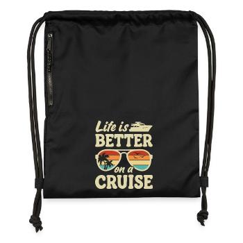 Cruise Ship Summer Vacation Trip - Gymsac made from recycled material - military green - Front