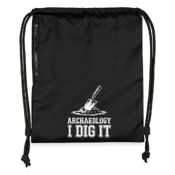 Archäologie Ich grabe es Tee - Turnbeutel aus Recycling-Material - military Green - Vorne