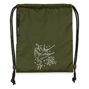 Schwalbenflug im Sternenflug - Turnbeutel aus Recycling-Material - military Green - Vorne