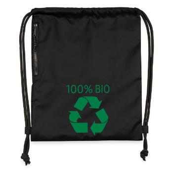 100% organic - Gymsac made from recycled material - black - Front