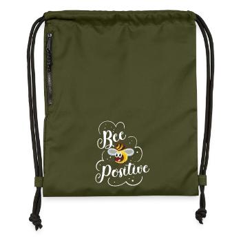 Abeilles positives disant apiculteurs - Sac à cordon en polyester recyclé - military green - Devant