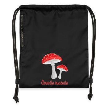 Champignons d’automne - Sac à cordon en polyester recyclé - noir - Devant