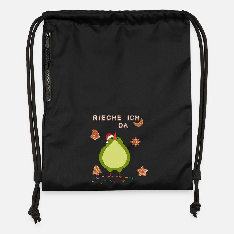 Gingerbread Advent - Gymsac made from recycled material - black