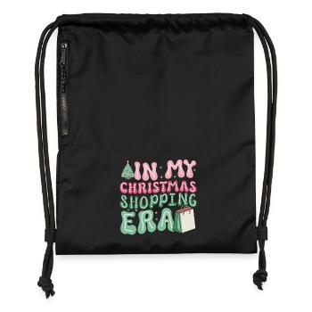 Christmas Saying In My Christmas Shopping Era - Gymsac made from recycled material - black - Front