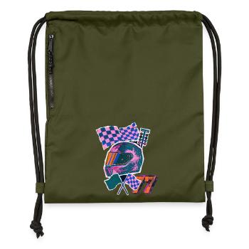 Retro Wave Driver - Gymsac made from recycled material - military green - Front