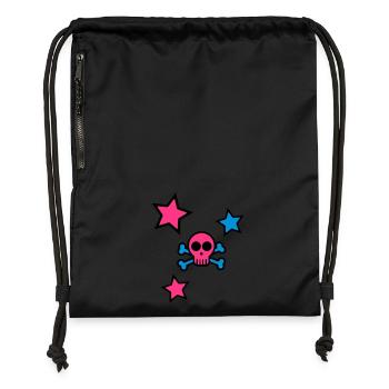 skull - Gymsac made from recycled material - black - Front