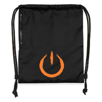 Power on off an aus Symbol - Turnbeutel aus Recycling-Material - Schwarz - Vorne