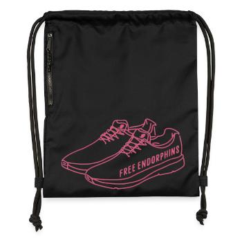 Free Endorphins – Running Motivation Design - Gymsac made from recycled material - black - Front