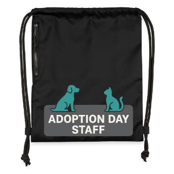 Jour de l’adoption Refuge pour animaux de sauvetage - Sac à cordon en polyester recyclé - noir - Devant