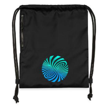 psychedelic optics illusion turquoise optical art 60s - Gymsac made from recycled material - black - Front