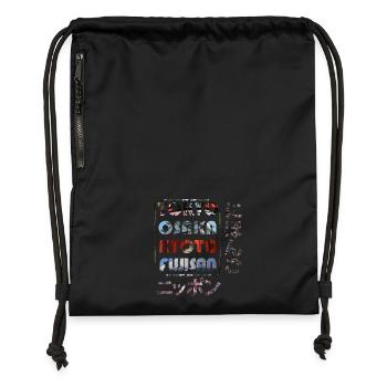 Nihon Japanese Cities Tokyo Osaka Kyoto Fuji - Gymsac made from recycled material - black - Front