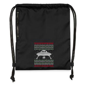 Laid UFO Noël chandail cadeau de Noël - Sac à cordon en polyester recyclé - military green - Devant