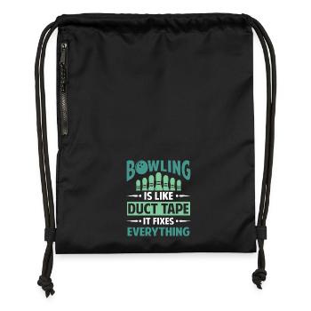 Bowling is like Duct Tape it fixes everything - Gymsac made from recycled material - black - Front