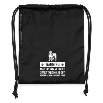 Lustige Central Asian Shepherd Dog-Geschenk-Idee - Turnbeutel aus Recycling-Material - Schwarz - Vorne