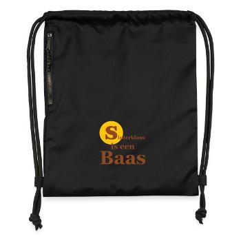 Sinterklaas is een Baas Dutch Netherlands Children - Gymsac made from recycled material - black - Front