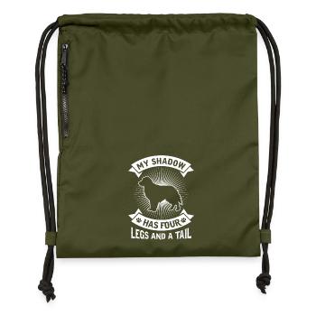 MY SHADOW Golden Retriever du Labrador - Sac à cordon en polyester recyclé - military green - Devant