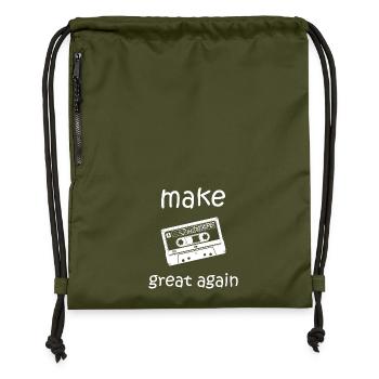 make kasette great again - Gymsac made from recycled material - military green - Front