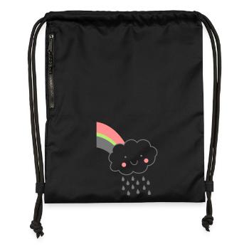Wolke Regen Regenbogen farbig Geschenk Comic - Gymsac made from recycled material - black - Front