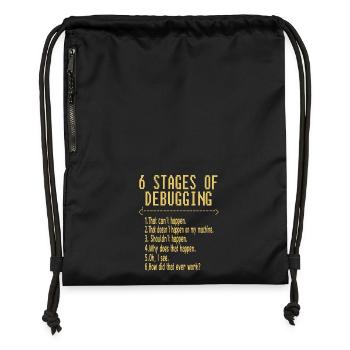 6 Stufen eines Fehlers - PC - CNC - Sac à cordon en polyester recyclé - noir - Devant