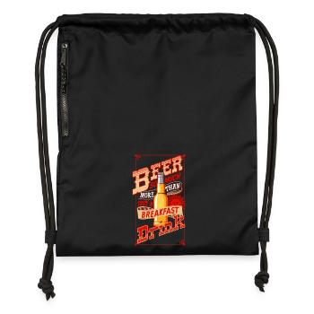 Bière - tellement plus que juste un petit-déjeuner - Sac à cordon en polyester recyclé - noir - Devant