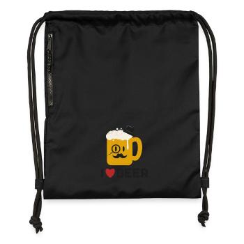 I Love Beer - Gymsac made from recycled material - black - Front