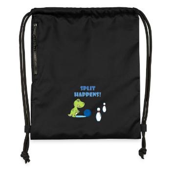 Split arrive Dino Trex T-Rex Bowling T-shirt - Sac à cordon en polyester recyclé - noir - Devant