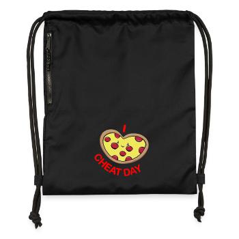 Cheat day pizza - Gymsac made from recycled material - black - Front
