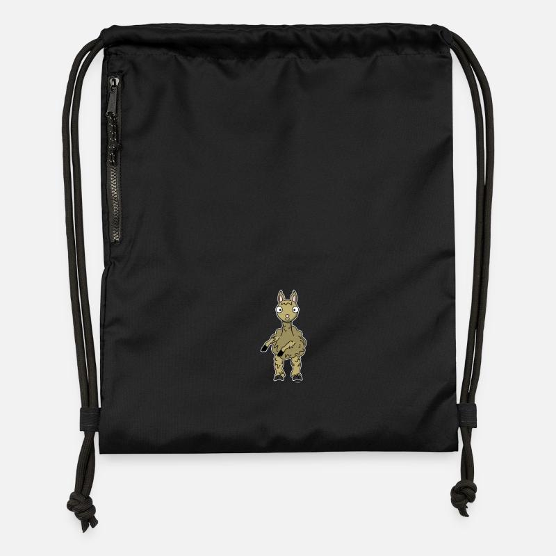 Floss Dance Move Llama - Gymsac made from recycled material - black