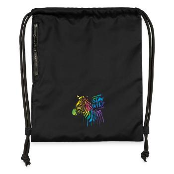 Zebra Boom! - Sac à cordon en polyester recyclé - noir - Devant
