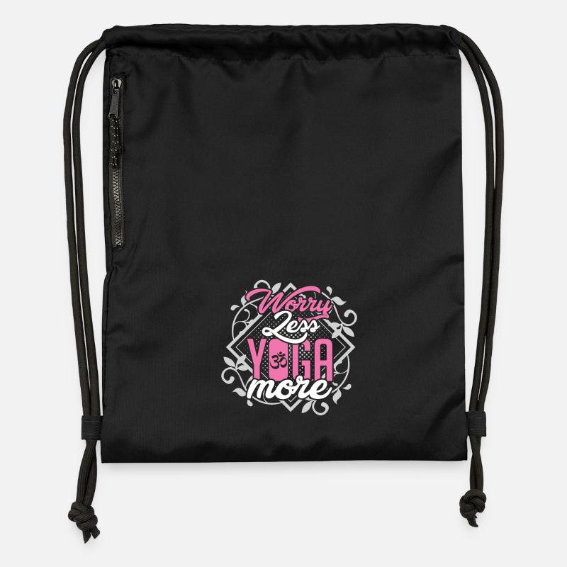 Yoga sans souci - Sac à cordon en polyester recyclé - noir