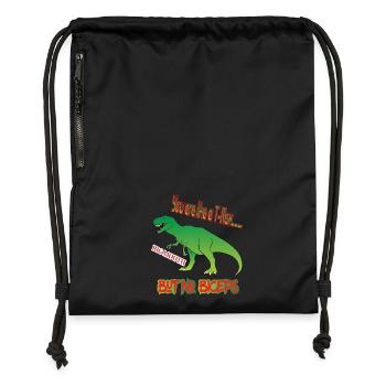 T-Rex Dinosauria Du bist wie ein T-Rex großes Maul - Turnbeutel aus Recycling-Material - Schwarz - Vorne