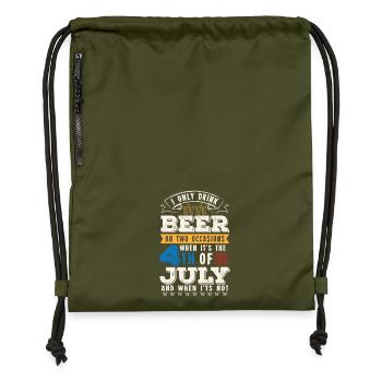 I only drink Beer on two occasions - Sac à cordon en polyester recyclé - military green - Devant