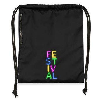 Festival - Turnbeutel aus Recycling-Material - Schwarz - Vorne