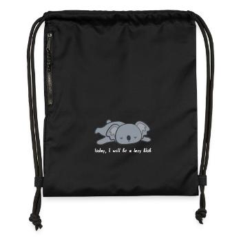 Koala - Koalas - Koala T-Shirt - Chill out - Turnbeutel aus Recycling-Material - Schwarz - Vorne