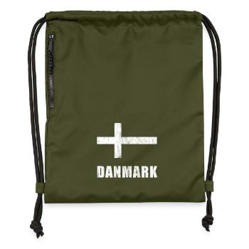 Danemark Dannebrog Danish flag Danes vintage - Sac à cordon en polyester recyclé - military green - Devant