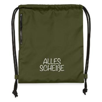 Alles Scheiße - Turnbeutel aus Recycling-Material - military Green - Vorne